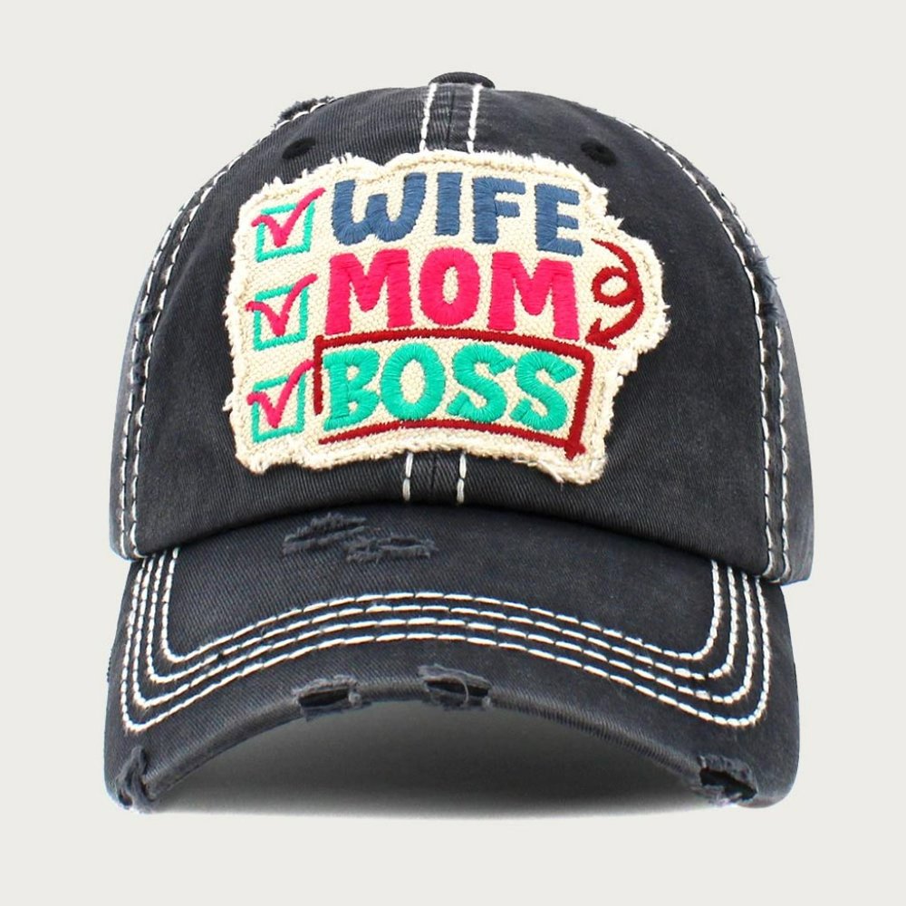 WIFE MOM BOSS Vintage Baseball Cap